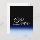 Verfijnd Blauw Zwart Liefde Bruiloft Briefkaart (Voorkant / Achterkant)