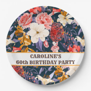 Verfijnd Boho Bloemendesign Papieren Bordje