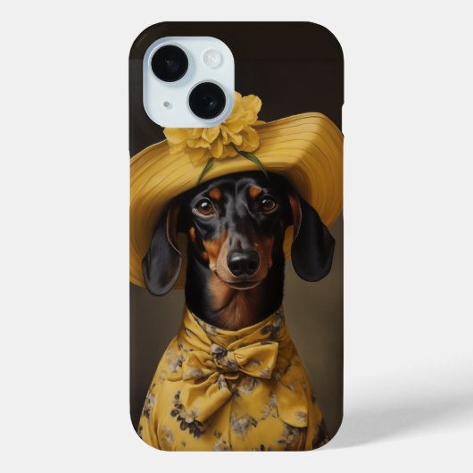 Verfijnd dashond in geel Case-Mate iPhone case (Achterkant)