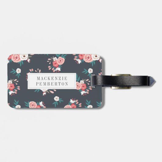 Verfijnd Floral-aangepast Bagagelabel (Achterkant horizontaal)