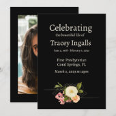 Verfijnd Floral Funeral Programme Kaart (Voorkant / Achterkant)