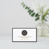 verfijnd geweven cirkel interieurontwerp visitekaartje (Staand voorkant)