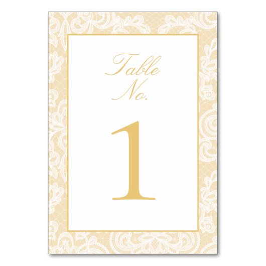 Verfijnd Goud Kant Elegant Script Bruiloft Kaart (Voorkant)