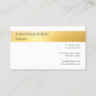 Verfijnd Goud Wit Sjabloon Modern Eenvoudig Visitekaartje