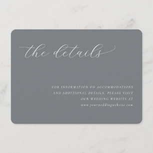 Verfijnd Grijze Minimalistische Calligrafie Informatiekaartje