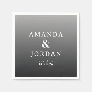 Verfijnd Grijze Minimalistische Typografisch Servet