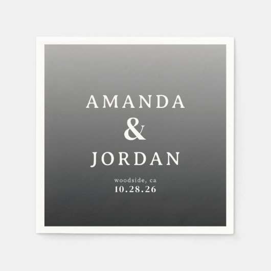 Verfijnd Grijze Minimalistische Typografisch Servet (Voorkant)