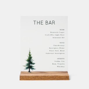 Verfijnd groen minimalistisch barmenu acryl bord