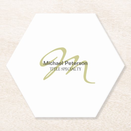 Verfijnd Initiaal van het Monogram van het Manuscr Kartonnen Onderzetters (Voorkant)