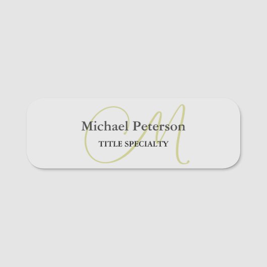 Verfijnd Initiaal van het Monogram van het Manuscr Naamplaatje (Voorkant)