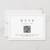 Verfijnd lijst minimalistische bruiloft QR-code RSVP Kaartje (Voorkant)