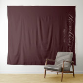 Verfijnd Maroon Calligrafie Wandkleed (In Situ (horizontaal))