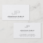 Verfijnd Modern Monogram Clean Plain Luxe Visitekaartje (Voorkant / Achterkant)