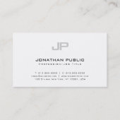 Verfijnd Modern Monogram Clean Plain Luxe Visitekaartje (Achterkant)