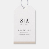 Verfijnd monogram minimalistisch bruiloft cadeaulabel (Voorkant)
