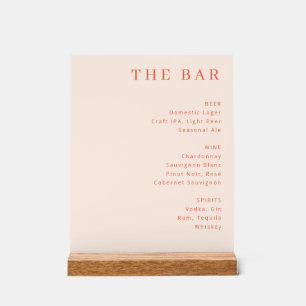 Verfijnd Perzik Minimalistisch Barmenu Acryl Bord