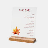 Verfijnd rood serif bar menu bord (Hoek)