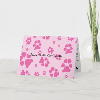 verfijnd-roos-hond-poot-, alsjeblieft niet huilen  kaart