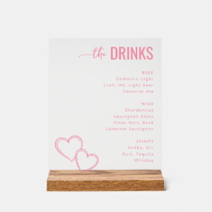 Verfijnd Roze Minimalistisch Drankmenu Acryl Bord