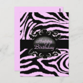 Verfijnd Zebra Print monogram Briefkaart (Voorkant / Achterkant)