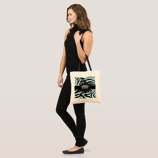 Verfijnd Zebra Print monogram Tote Bag (Voorkant (model))