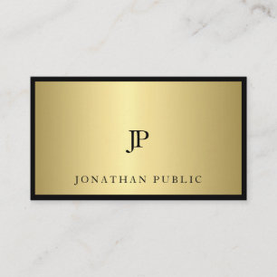Verfijnd Zwart Goud Monogram Glam Modern Fijn Visitekaartje