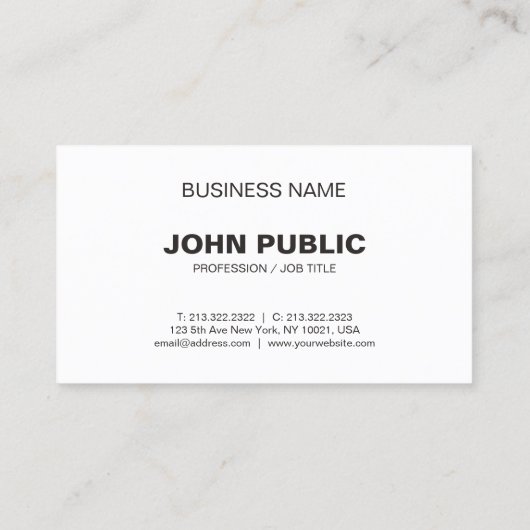 Verfijnd Zwart Wit Duidelijk Bedrijf Modern Visitekaartje (Achterkant)