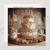 VERFIJNDE 50E BRUILOFT JUBILEUM CAKE KAART (Voorkant / Achterkant)