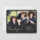 Verfijnde Afstuderen fotocollage zwart Bedankkaart (Voorkant)