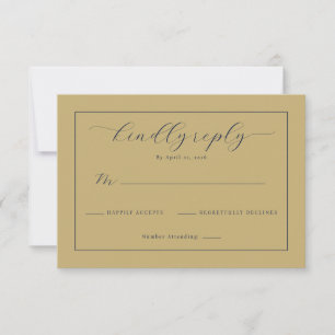 Verfijnde Beige Calligrafie RSVP Kaartje