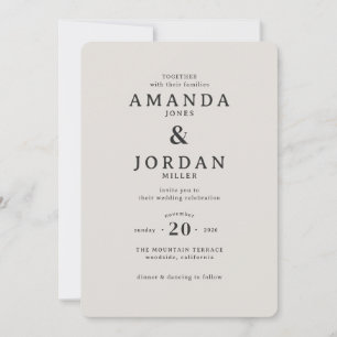 Verfijnde Beige Typografische Elegantie Kaart