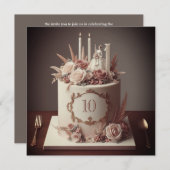 VERFIJNDE BEWERKBARE BRUILOFT JUBILEUM CAKE KAART (Voorkant / Achterkant)