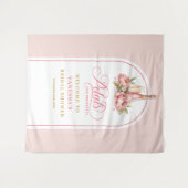 Verfijnde bloemblaadjes en prosecco trouwachtergro wandkleed (Voorkant (horizontaal))