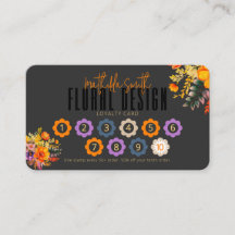 Verfijnde Bloemendesign Zwart Oranje Trouwkaart