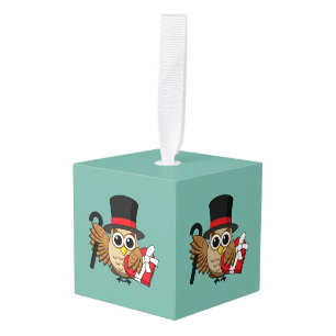 Verfijnde boomgaard met hart-chocoladedoos kubus ornament