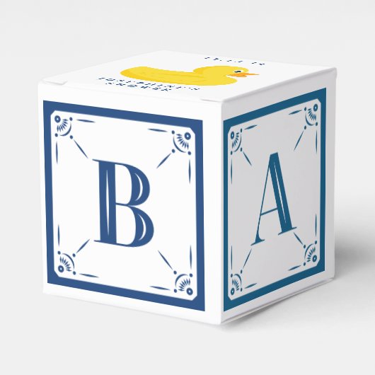 Verfijnde Duck Blue Baby Block geschenkdoos Bedankdoosjes (Voorkant Zijde)