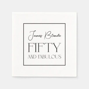 Verfijnde Elegant 50 en Fabulous Birthday Servet