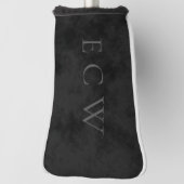 Verfijnde Elegant Faux Stamp Mottled Black Golfheadcover (Draai 90)