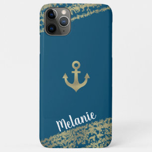 Verfijnde Folie Gouden Randen Zeiler Marinier iPhone 11 Pro Max Hoesje