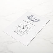 Verfijnde Geborstelde Monogram Bruiloft Folie Uitnodiging (Gedraaid)