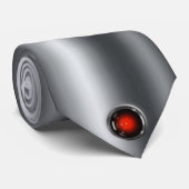 Verfijnde glans: zilver metallic textuur stropdas (Opgerold)