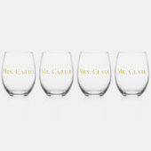 Verfijnde Gouden Moeder Vader van Bruid Groom Wijnglas Zonder Voet (Achterkant)