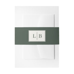 Verfijnde Groene Initialen Uitnodigingen Wikkel