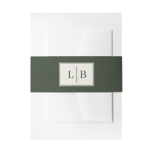 Verfijnde groene serif trouw uitnodiging buik uitnodigingen wikkel