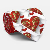 Verfijnde harten doen een das om (Opgerold)