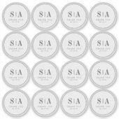 Verfijnde huwelijksgunst voor monogram sticker (Voorkant)