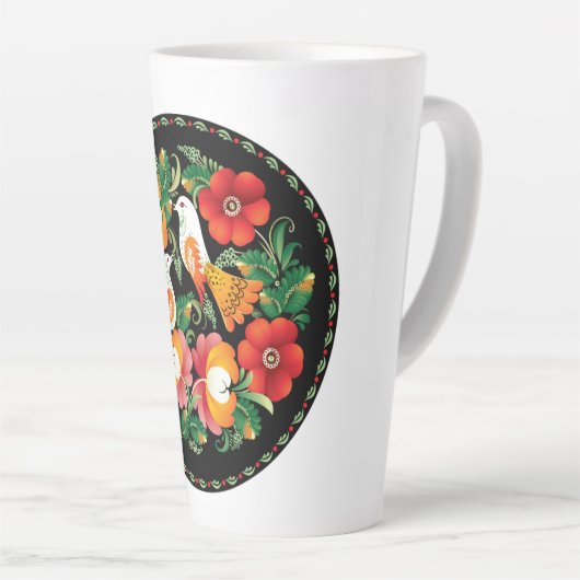 Verfijnde kunstvogels bloemen mooi decor latte mok (Rechterhoek)