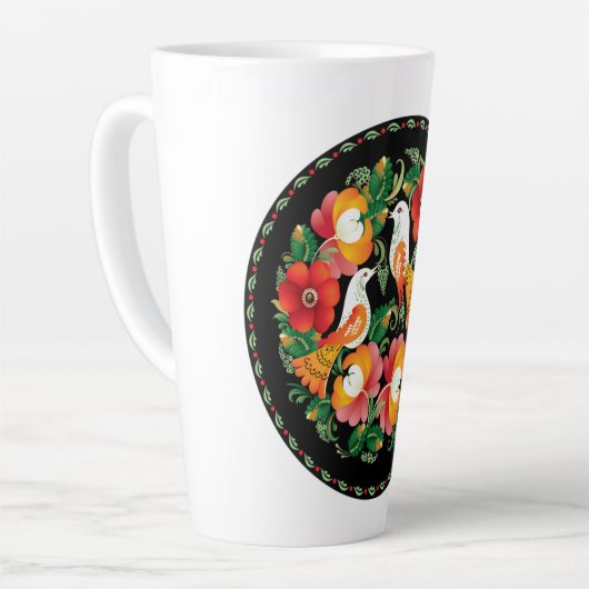 Verfijnde kunstvogels bloemen mooi decor latte mok (Linkerhoek)