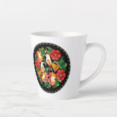 Verfijnde kunstvogels bloemen mooi decor latte mok (Rechts)