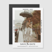 Verfijnde minimale foto Bewaar de datummagneet Kaa (Voorkant / Achterkant)